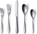 Danialli Matte Silverware Set, 18/10 Stainless Steel Satin Flatware, Modern Brushed Finish Cutlery, Dishwasher Safe & Durable, Built to Last (40-Piece, Fidenza)