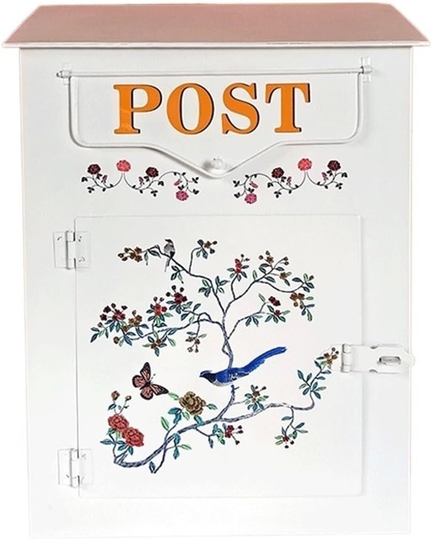 Mailboxes for Outside Wall Mounted Storage Mailbox Postbox Outdoor Creative Wall Iron Belt Lock Suggestion Box Mail Box(40x12x27cm)
