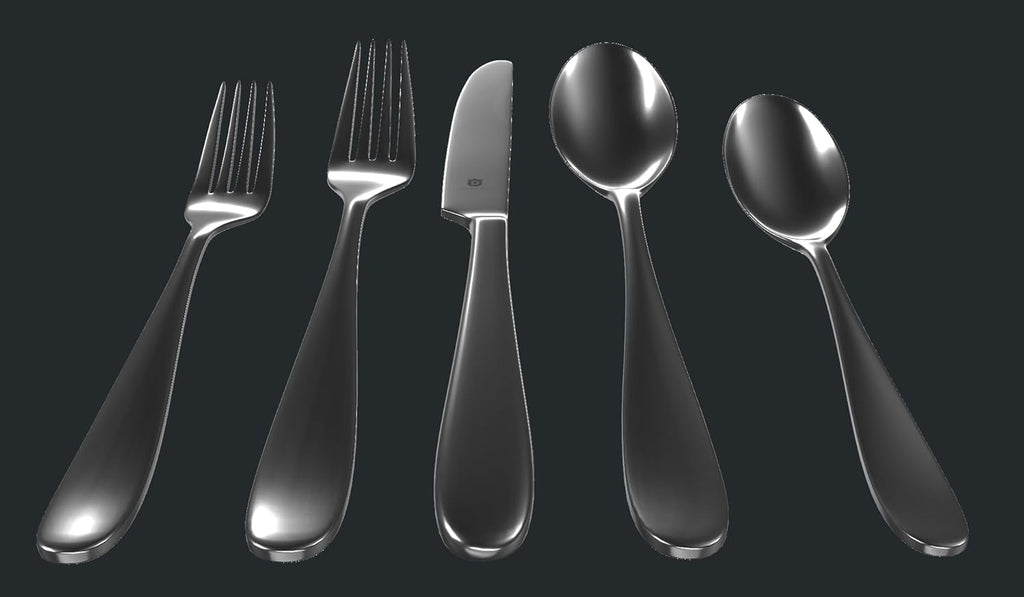 Danialli Silverware Set for 6 – 18/10 Stainless Steel Flatware, Mirror Finish, Dishwasher Safe, Durable and Balanced Utensils, Modern Tableware (30-Piece Set, Fidenza)