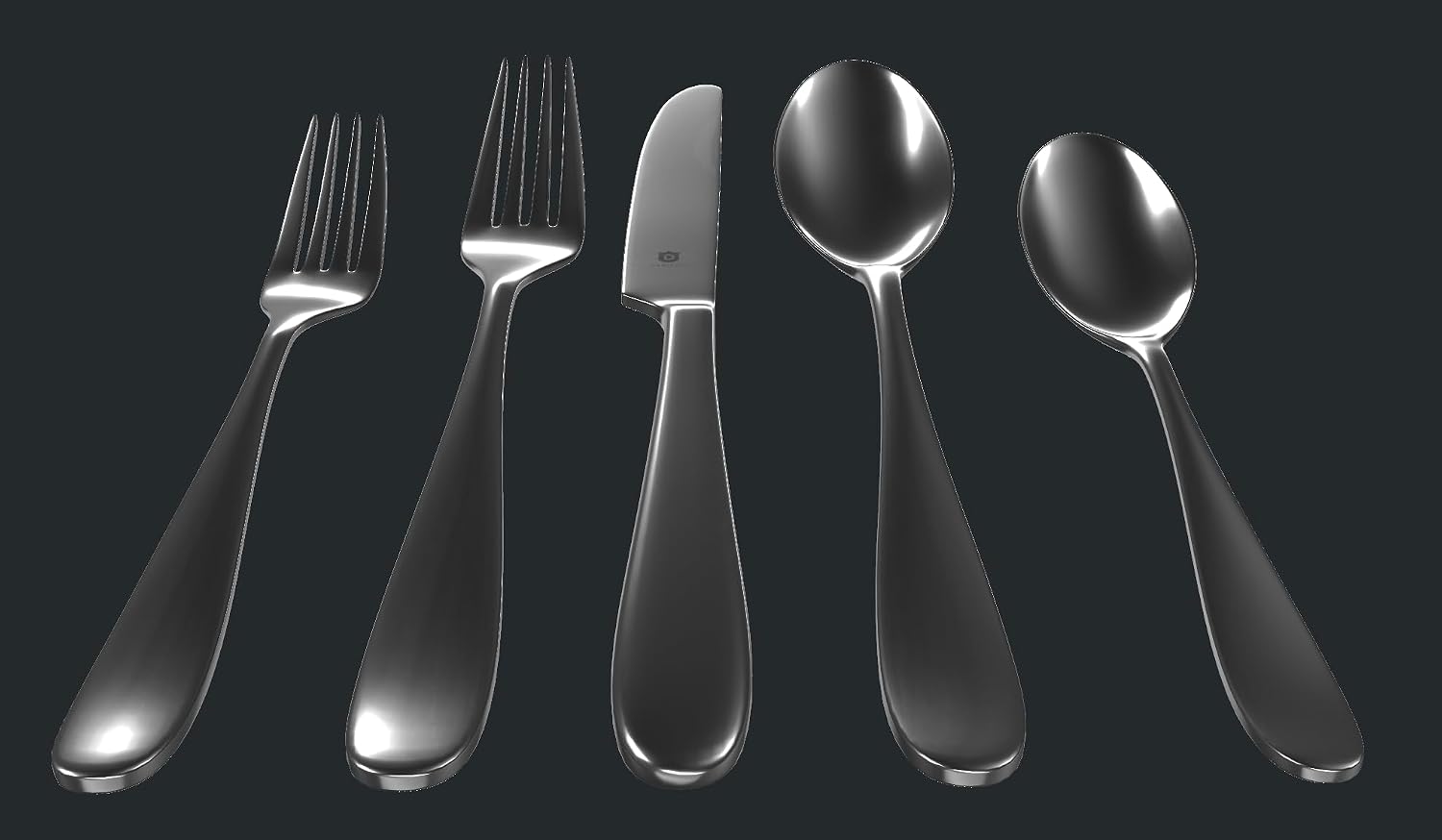 Danialli Matte Silverware Set, 18/10 Stainless Steel Satin Flatware, Modern Brushed Finish Cutlery, Dishwasher Safe & Durable, Built to Last (40-Piece, Fidenza)