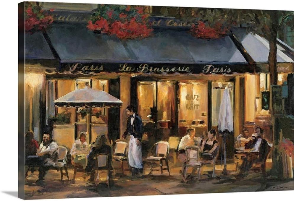 CANVAS ON DEMAND La Brasserie Canvas Wall Art Print by Marilyn Hageman, Traditional, Home Decor, Street Scene, Nature Artwork, 60' x40in