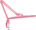 Neatfi XL 2,200 Lumens 24W LED Desk Lamp – 23' Wide Shade | Dimmable Eye-Caring Task Light | Adjustable Arm | Home Office, Study, Crafts & Nail Tech (Pink, Non-CCT with Clamp)