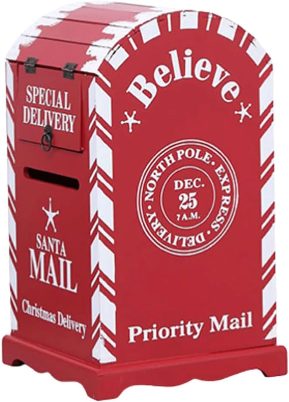 Key Drop Box Creative Mailbox Wooden Drop Box Medium Capacity Post Box Cute Christmas Parcel Box Roadside Pole Mount Mail Boxes Easy to Install