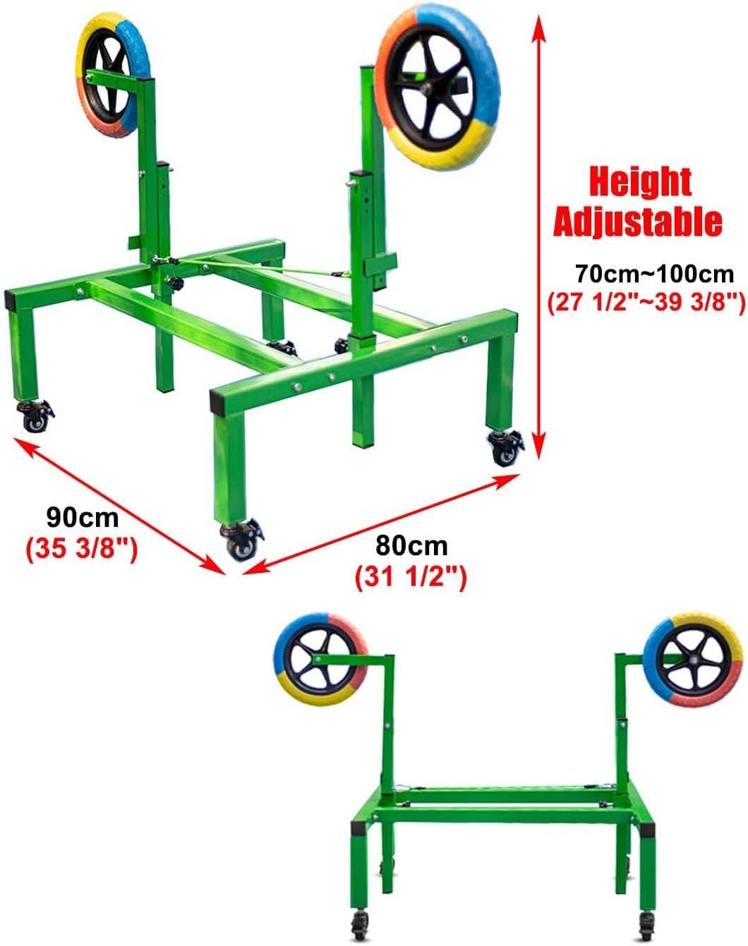 Heavy Duty Tennis Topspin Trainer for Kids, Beginner Tennis Trainer with 4 Wheels, Adjustable Height Training Equipment