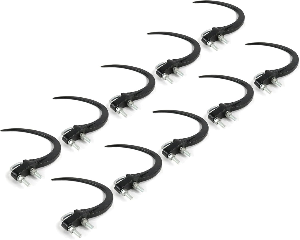 The ROP Shop | (Pack of 10) 9' Hay Accumulator Grapple Hook Kits with U-Bolts, Nuts, Washers