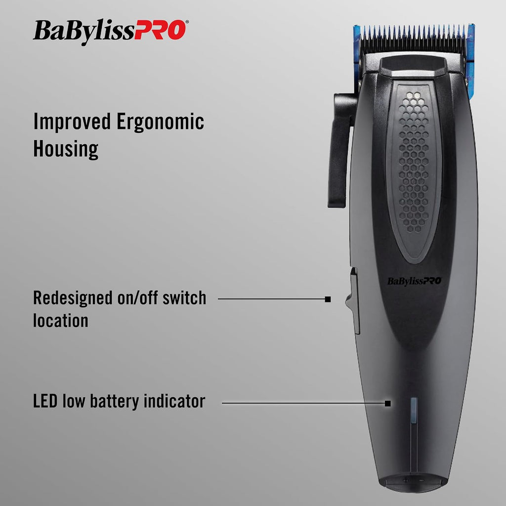 BaBylissPRO LithiumFX Cord/Cordless Lithium Ergonomic Hair Clippers for Men