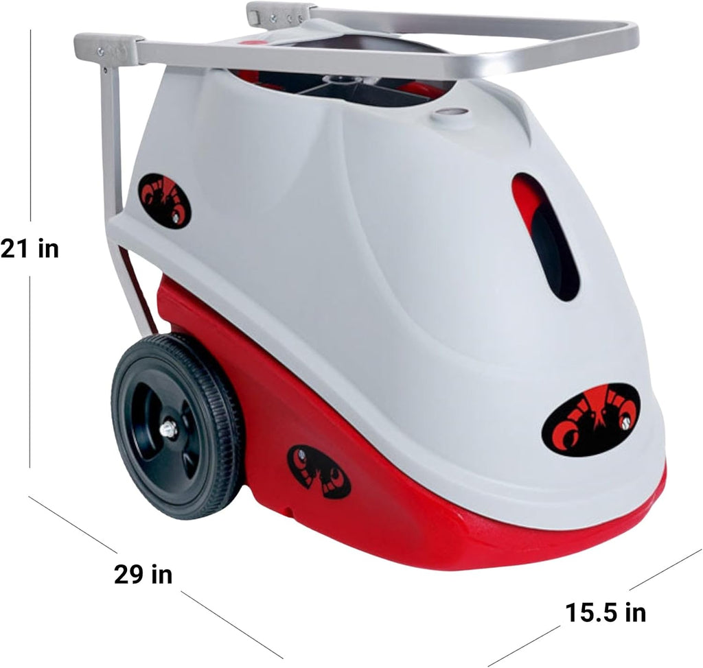 Lobster Sports Tennis Ball Machine - Automatic Portable Tennis Ball Launcher for Training and Practice - Pre-Programmed and Custom Drills, with Remote - External Battery (Elite One)