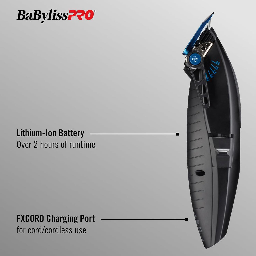 BaBylissPRO LithiumFX Cord/Cordless Lithium Ergonomic Hair Clippers for Men
