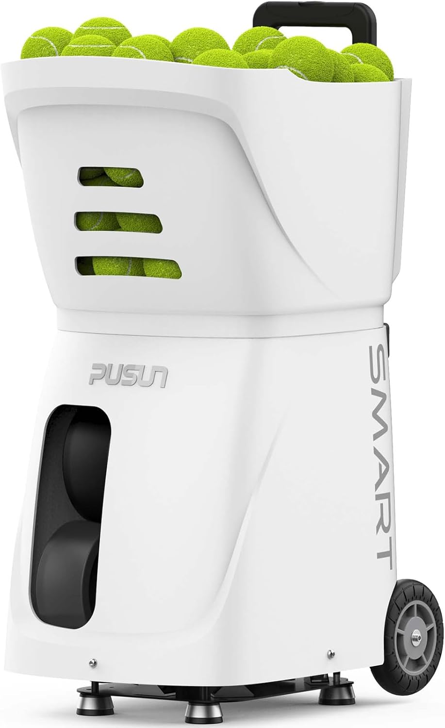 PUSUN｜PT-Smart Tennis Ball Machine: App Control with 12 Built-in Training Modes,6-Level Spin,28-Pt,75 MPH,32.6 lbs,100+ Ball,5H Battery, Portable, for Tennis/Padel,Training, Practice,Beginners to Pros
