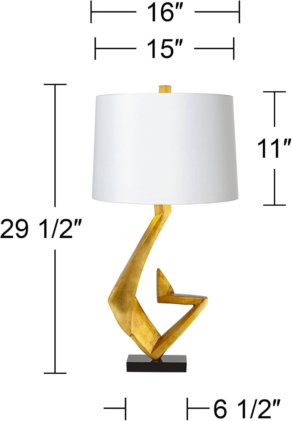 Possini Euro Design Zeus 29 1/2' Tall Modern Glam End Table Lamp Sculptural Gold Leaf Finish Living Room Bedroom Bedside Nightstand House Office Home Reading Kitchen Entryway Console Family Dining