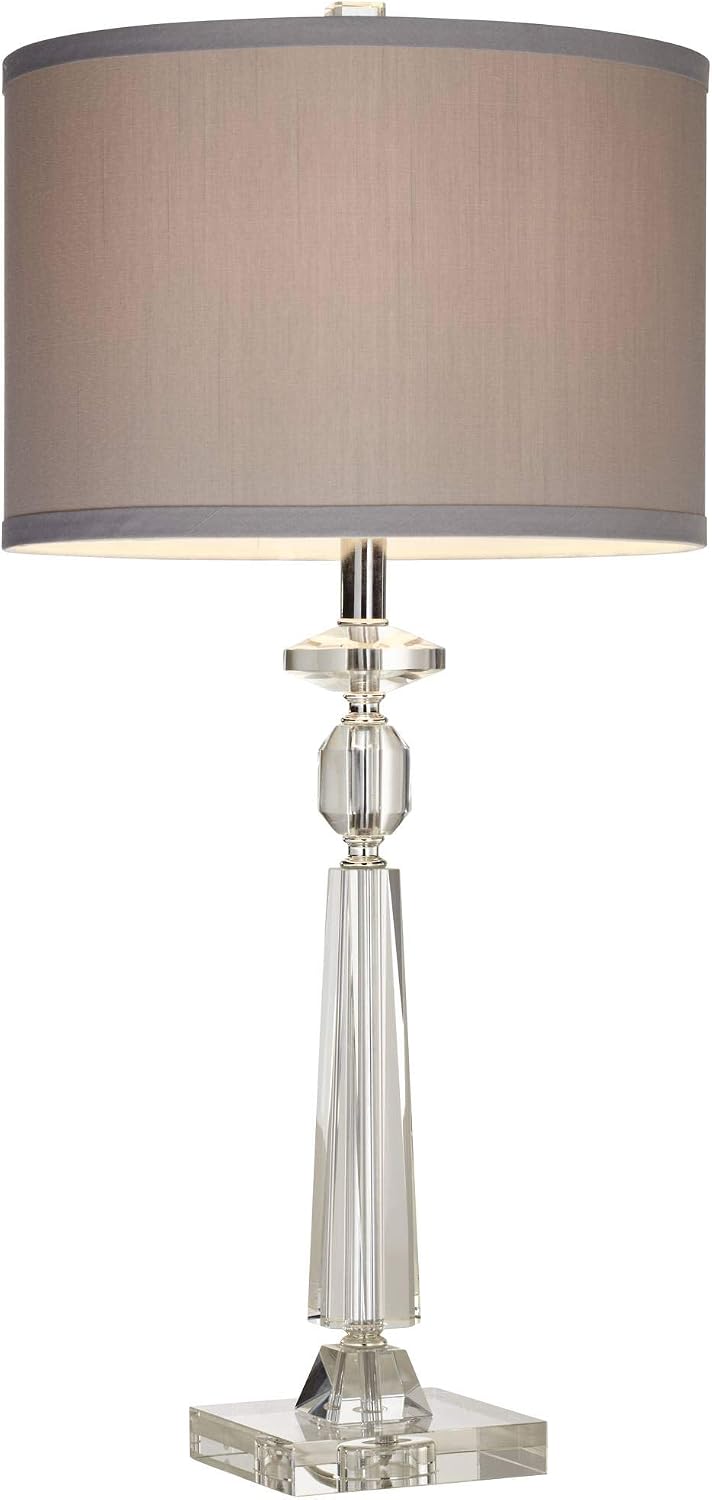 Vienna Full Spectrum Aline 27' Tall Geometric Modern Table Lamps Set of 2 Clear Crystal Living Room Bedroom Bedside Nightstand House Office Home Reading Kitchen Entryway Console Family Dining