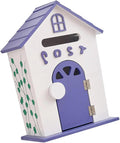 Wall Mount Mailbox Garden Wooden Post Box Rustic Sturdy Farmhouse Letter for Home Office(Purple)