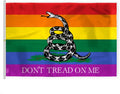 AGAS Large Dont Tread on Me Pride Flag 10x15 Ft - Printed 200D Nylon - Rope Thimble Brass Grommet Stitched Edges Fade Proof Sharp Colors