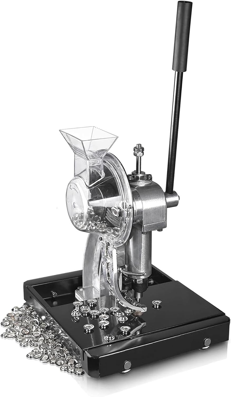 Commercial Puncher Eyelet Feeding Tool, Semi-Automatic Hand Press Grommet Machine, with 3/8'(10MM) Grommet, Tarp Grommet Kit for Fabrics, Canvas, Awnings