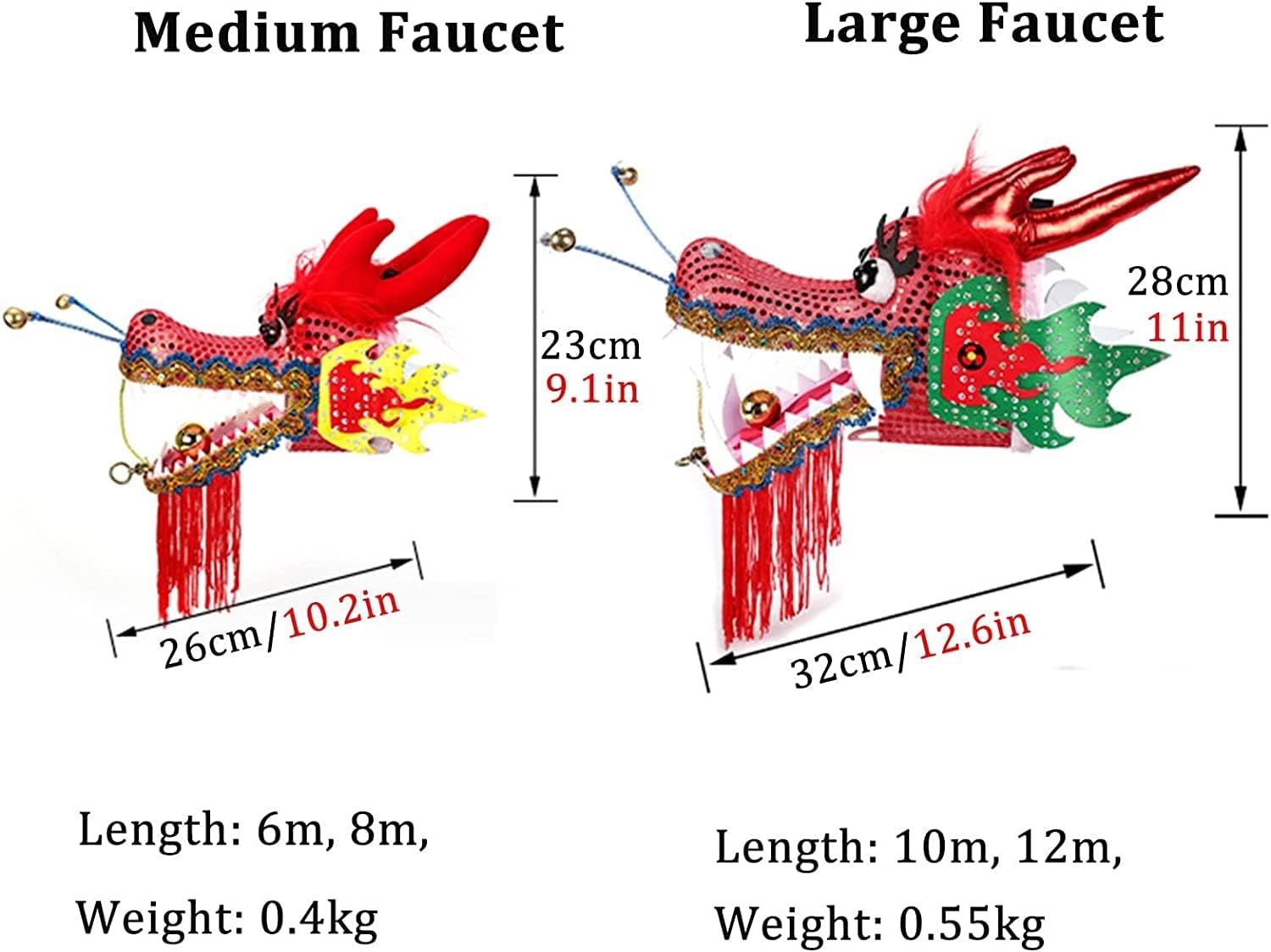 LELAMP Washable Silk Dragon Poi for Kids & Adults Outdoor Fitness Dragon Dance Ribbon Throw Streamers Chinese Traditional Folk Toys