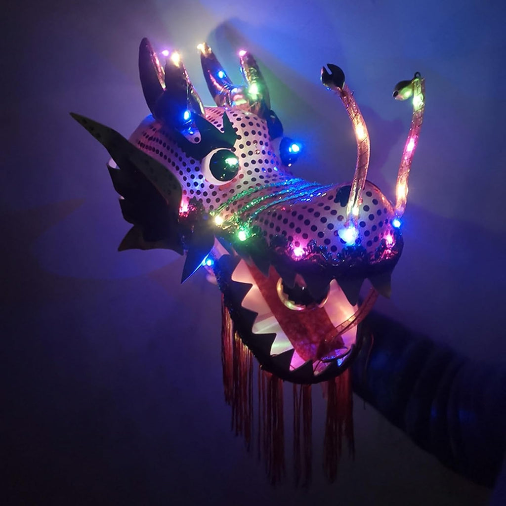 Dragon Silk-Like Flowy Spinning & Shaking Poi, Colorful Light Up Dragon Scale Pattern Dragons Dance Fitness Throw Streamer, Ribbon Toy for Colleagues/Parents Gifts