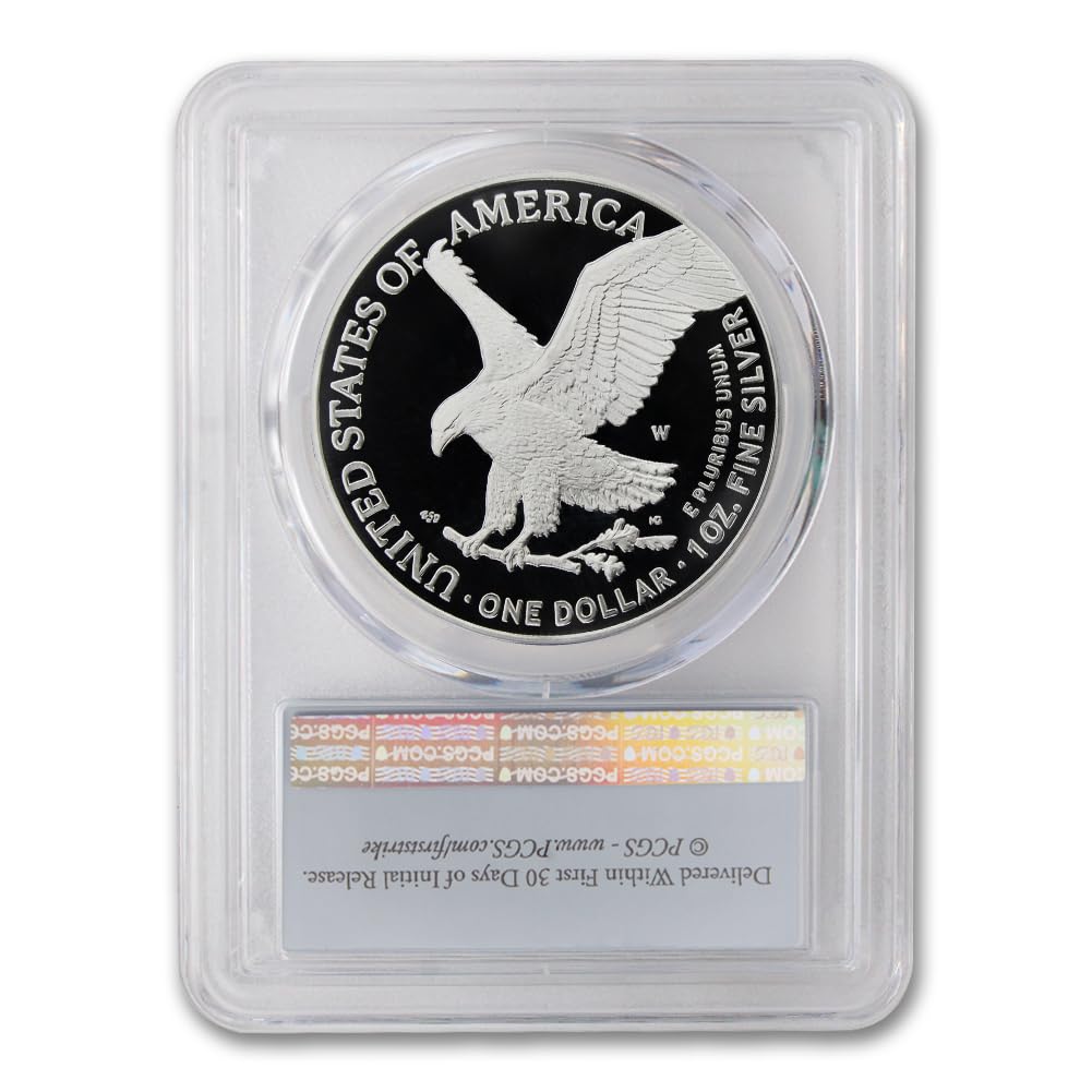 2025 W 1 oz American Silver Eagle Proof Coin PR-70 Deep Cameo (First Strike - Flag Label) with Original Government Packaging $1 PCGS PR70DCAM
