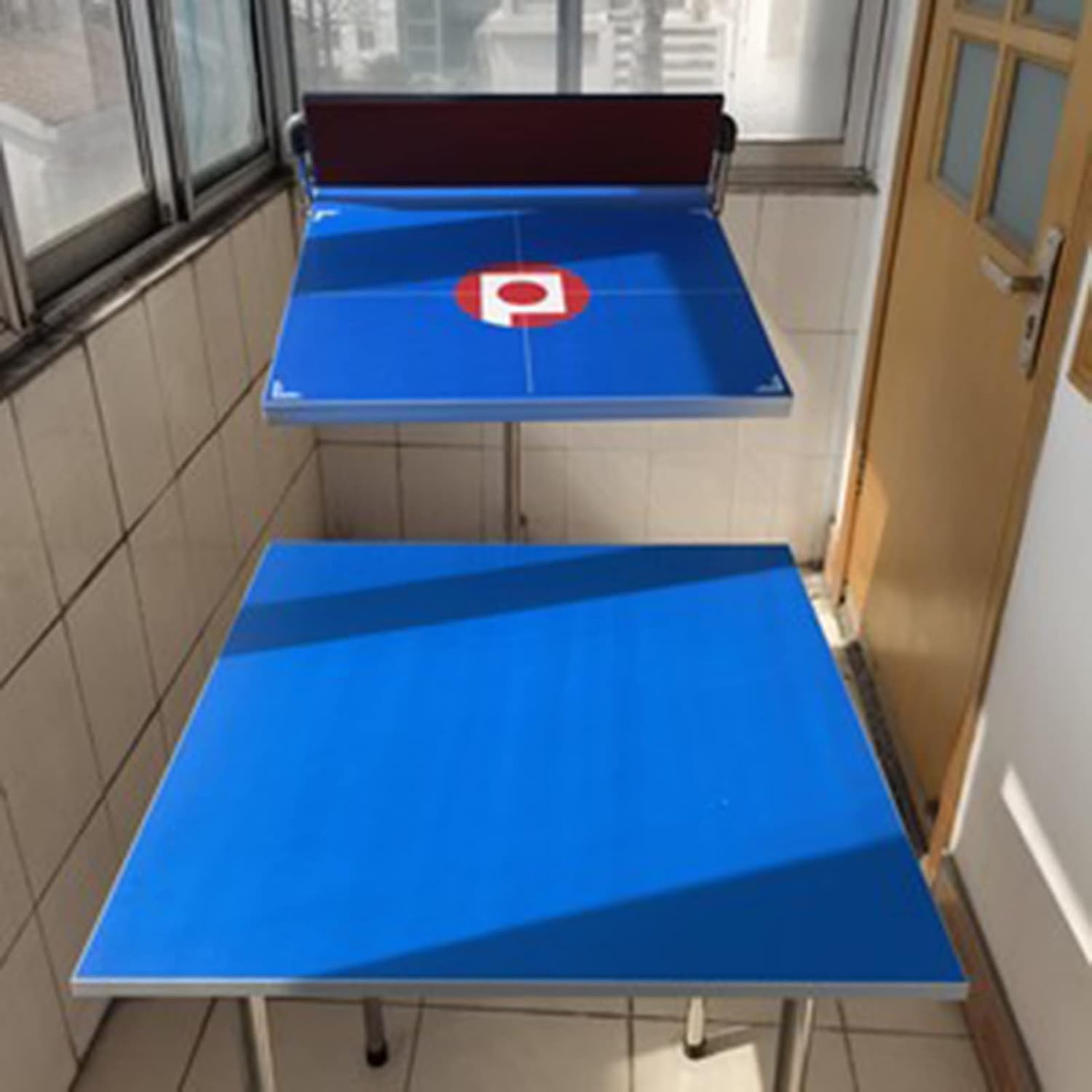 Professional Table Tennis Sparring Training Machine Kit, with Rebound Board & Ping-Pong Table, Folding Ping Pong Self Practice Equipment for Gym Studio Community