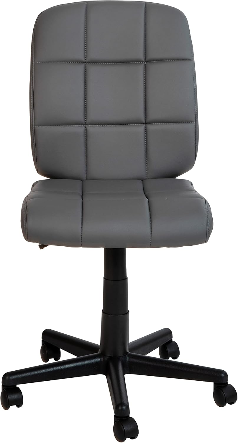 Flash Furniture Clayton Mid Back Swivel Task Chair - Gray Vinyl Upholstery - Tufted Back and 360° Swivel