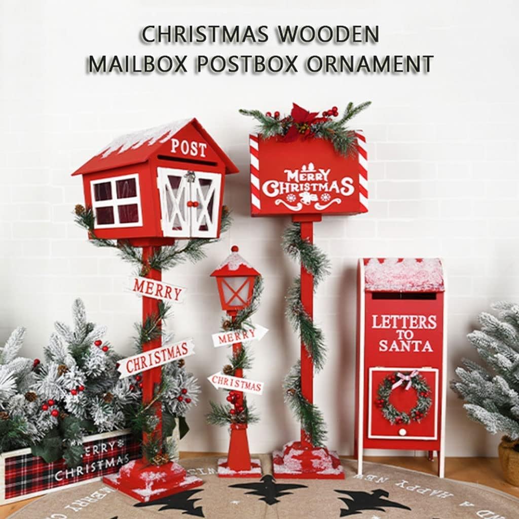 POCHY Exquisite Mailbox Creative Mailbox Christmas Wooden Post Box Family Mailboxes Metal Drop Box Handmade Mailboxes Safer