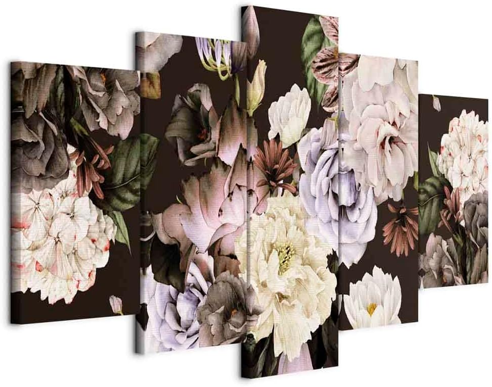 artgeist Canvas Wall Art Print Flowers 59x30 in - 5pcs Home Decor Framed Stretched Picture Photo Painting Artwork Image - Flower Nature b-C-0633-b-m