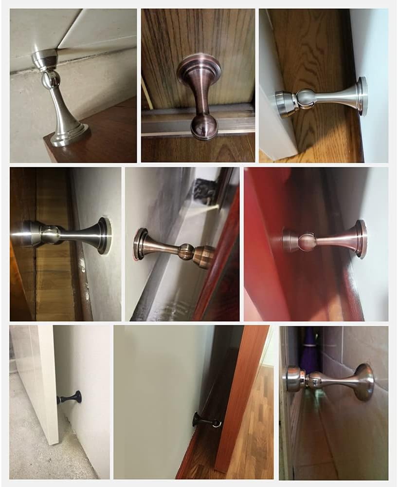 Door Stop Stopper Holder 4Pack Stainless Steel Magnetic,Decorative Magnet,Strong Design,for Kitchen,Bathroom
