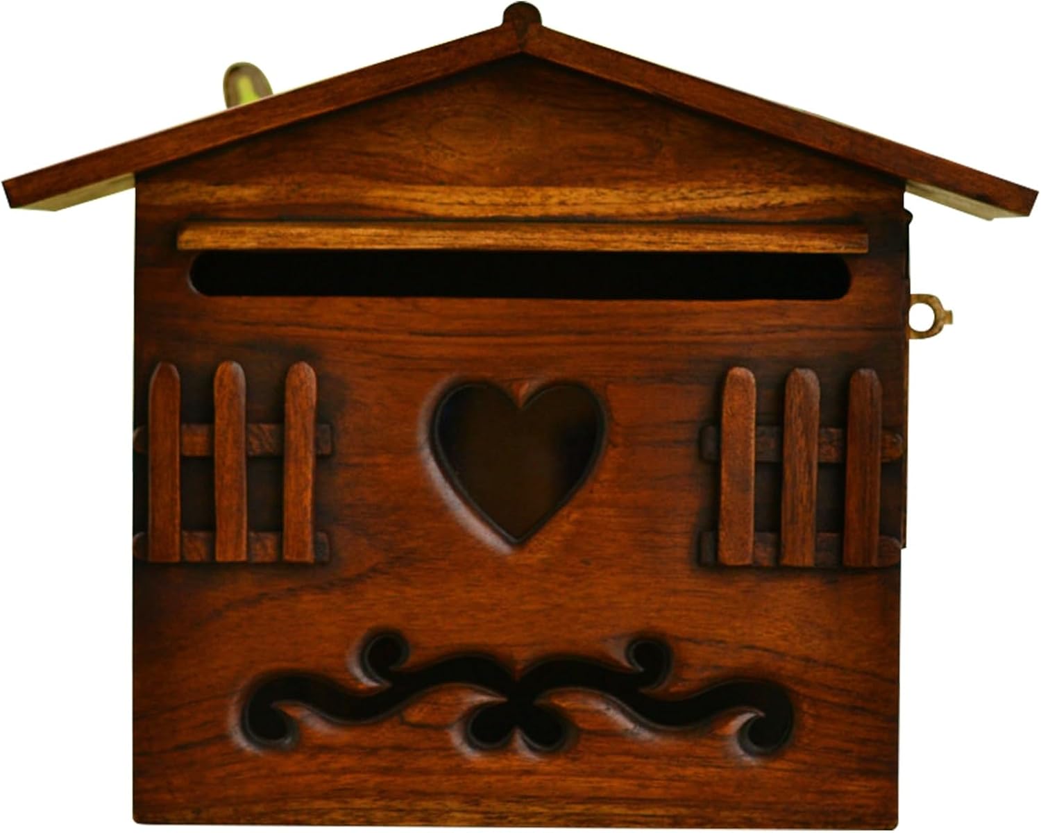 Vintage Wall Mount Mailboxes, Wooden Cabin Mailbox, Rainproof Post Box for Outside, Cabin Post Box Suggestion Box House Decor 13 x 5 x 10 Inch