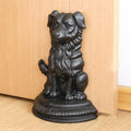 Heavy Duty Cast Iron Dog Door Stopper for Home Office (Black)