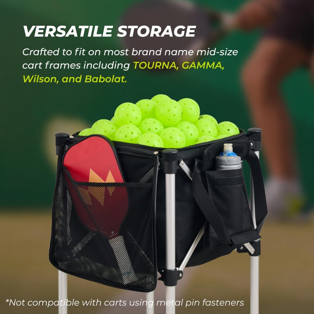 Racket Pets Ball Tote - Frame and Replacement Bag for Tennis and Pickleball Pro Teaching Cart