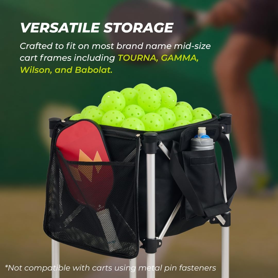 Racket Pets Ball Tote - Frame and Replacement Bag for Tennis and Pickleball Pro Teaching Cart