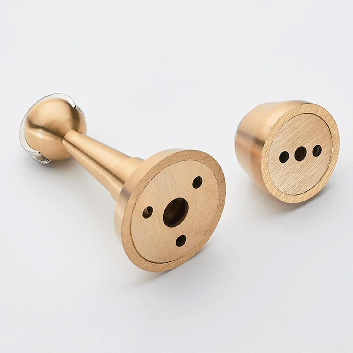 2 Pack Magnetic Door Stops, Brass Finish Door Stop, Metal Magnetic Door Holder, Floor Mounted Or Wall Mounted, Decorative Magnetic Door Catch to Prevent Wall and Door Damages