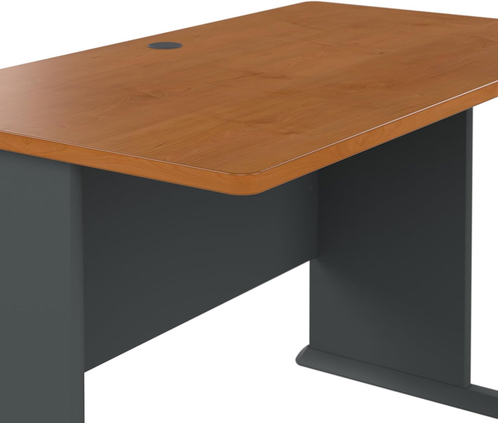 Bush Business Furniture Series A 72W Desk in Natural Cherry and Slate, Large Workstation for Home or Professional Workspace, Desktop Solution for Office Use