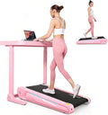 FUNMILY Walking Pad Treadmill with 5% Incline, 2.5HP Smallest Under Desk Treadmill for Home Office, Compact Walking 300lbs Weight Capacity/Remote Control/Lighting Design(Balck Red)