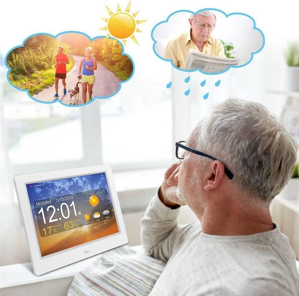 Dementia Clock,Remote Con Digital Calendar Day Alarm Clock,8 Alarms Dementia Clocks Extra Large Non-Abbreviated Alzheimer Memory Loss Vision Impaired Alarm Clock for Seniors Elderly ( Color : Black ,