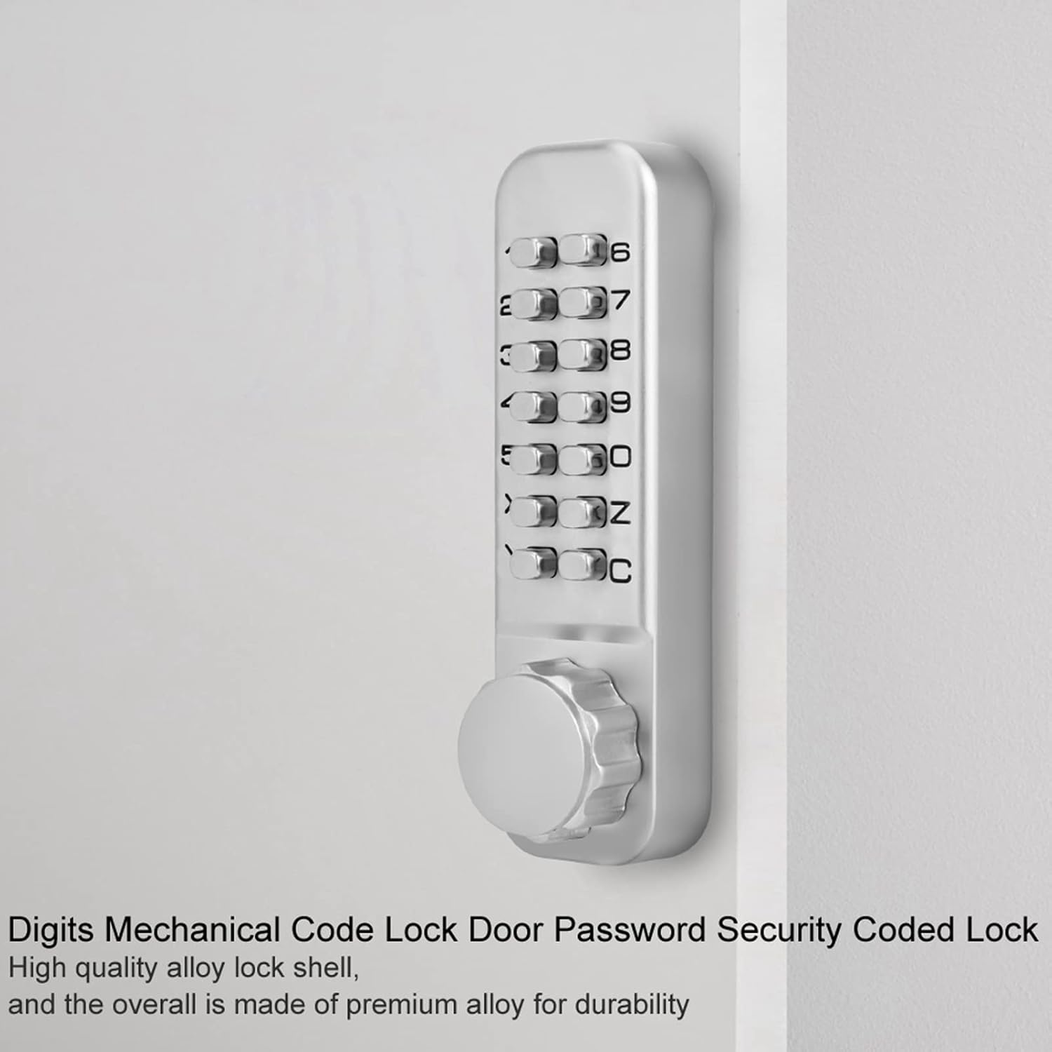 Mechanical Code Lock, Double Sided Password Combination Door Lock, Keyless Entry Security with Keypad for Home Gates Fence