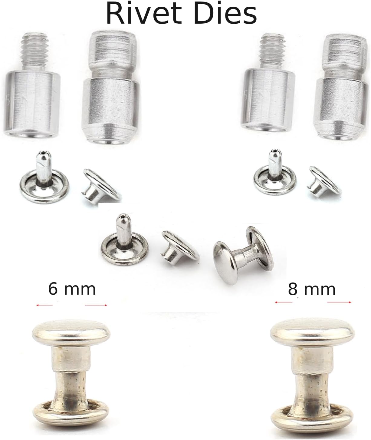 Hand Press Machine Set with Essential Dies for Snap Buttons, Grommet Eyelets, Rivets, Popper Fasteners Setting and Hole Punchers