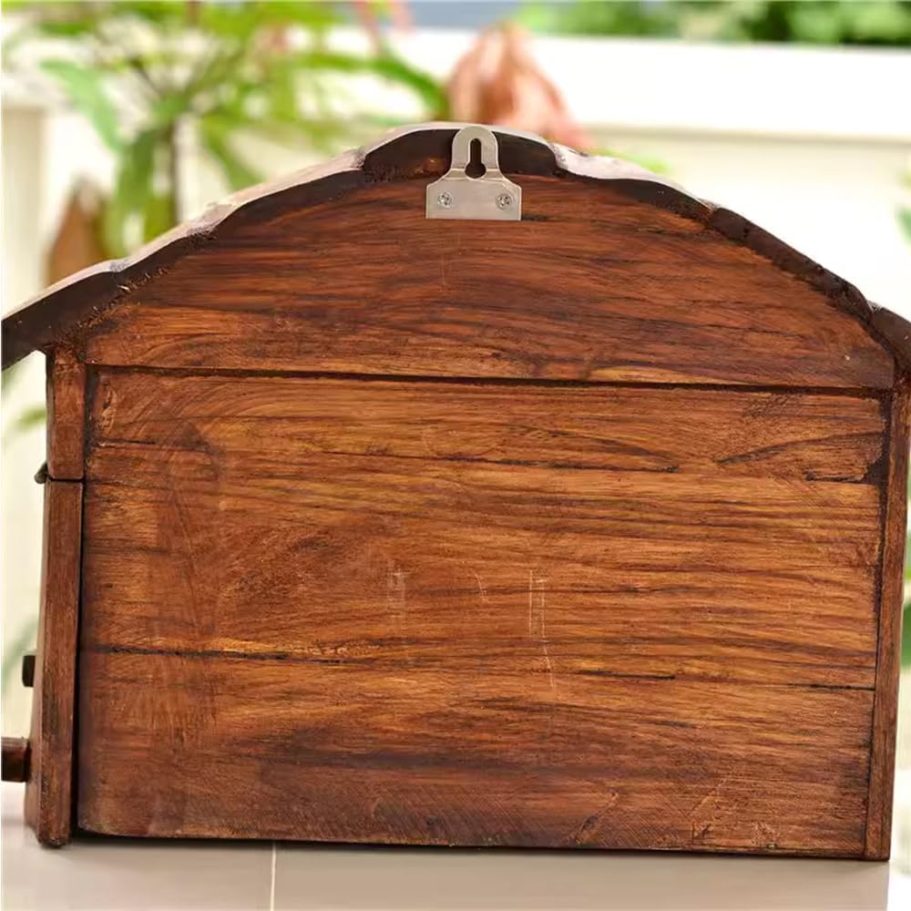 Wall Mounted Mailbox Outdoor Farmhouse Decor Hanging Postbox Rustic Decor Office Wooden Decorations