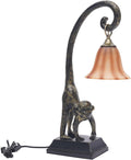 Bedside Table Lamp, Monkey Desk Lamp E26 Creative Animal Gold Resin Bed Side Lamps Sitting Monkey Lighting Fixture for Bedroom Office Bar Cafe Living Room Decor (Right)
