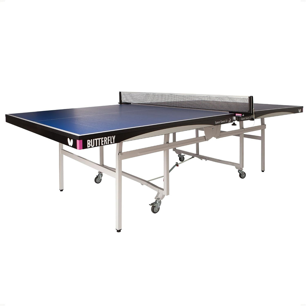 Butterfly Space Saver 22 Ping Pong Table—Indoor Rollaway Game Table—ITTF Approved Table Tennis Table for Tournaments, Clubs, Or Homes—Professional Ping Pong Net Included—Compact Storage