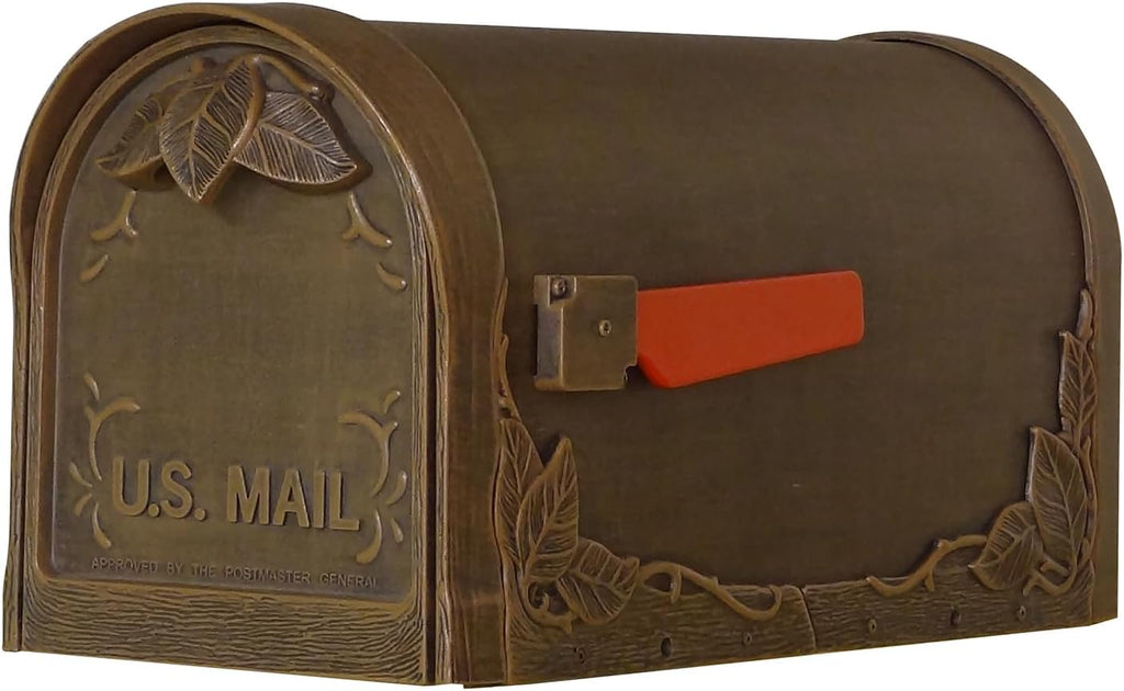 Special Lite Floral Curbside Mailbox - Copper Cast Aluminum Mailbox for Post Mount - SCF-1003-CP