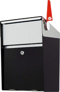 Signal - Stainless Steel Post Mount Modern Design Mailbox with Lock and Key Extra Large Letterbox Rust Proof for Modern Home House Apartment Rural Roadside 16' x 11' x 13' (Black)