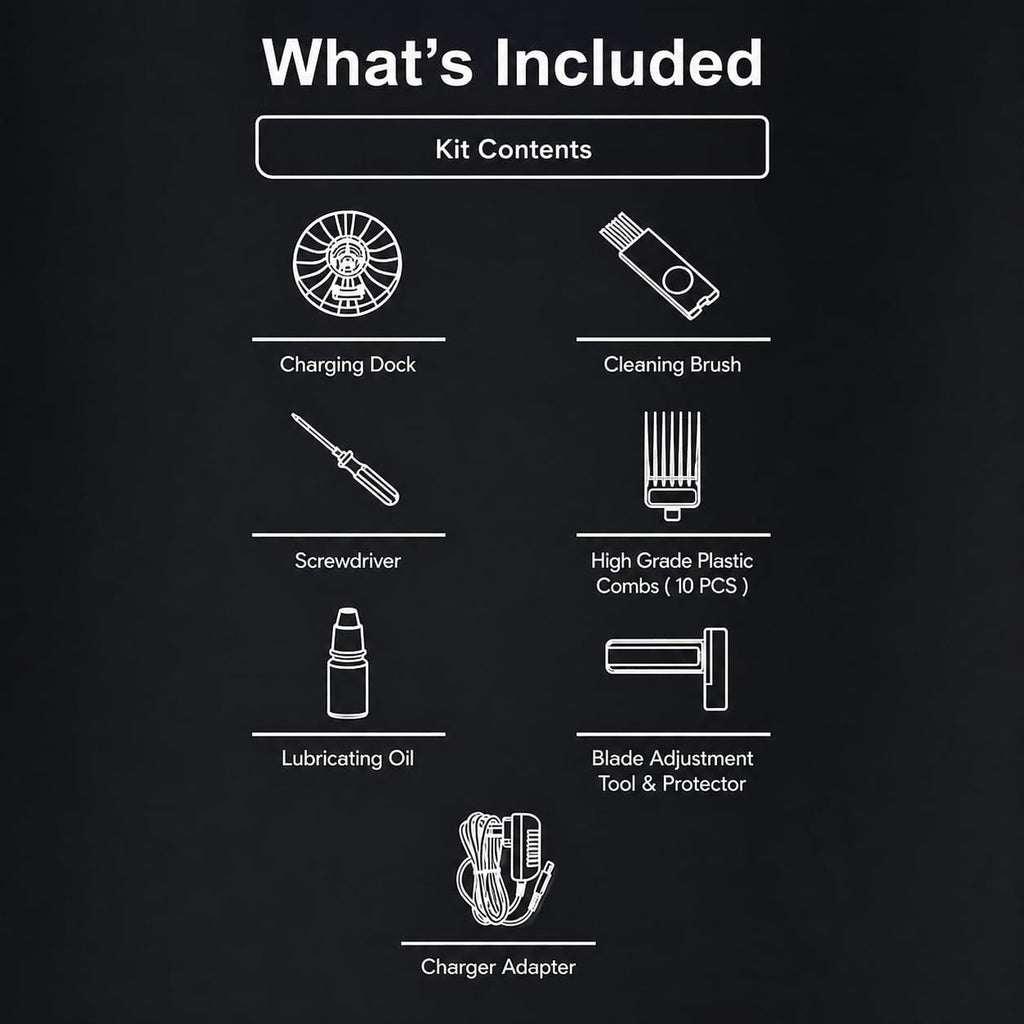 JRL Ghost 2020C Professional Cordless Hair Clipper for Barber Hair Cutting, Smart-Clip Technology Prevents Blade Drag, Reset IQ Charging Dock, For Fading, Dual-Speed 6000–7500 RPM Motor, White