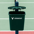 Vermont Tennis Court Trash Can & Shelf | Durable PVC with Aluminum Bracket