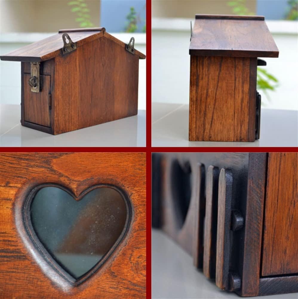 Wall-Mounted Mailbox, Wooden Post Box, Locking Wall Mount Mailbox, Mailboxes Wall Mounted, Easy to Install, Suitable for Villa, Outdoor, School, Family