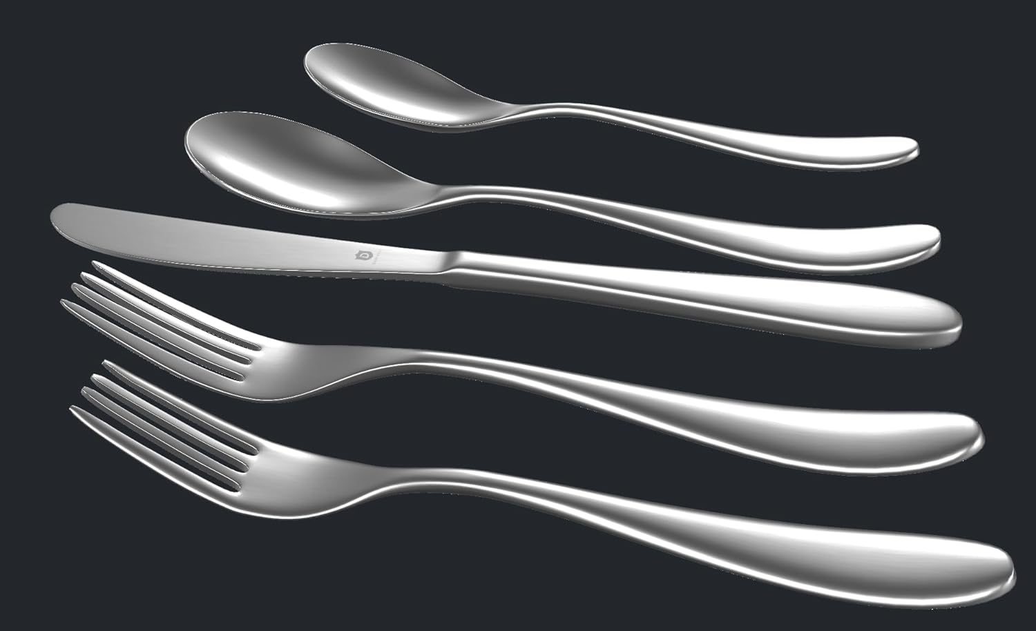 DANIALLI Silverware Set for 6 | 18/10 Stainless Steel Flatware Set | Mirror Finish, Heavy-Duty, Dishwasher Safe, Elegant & Durable, Built to Last (30-Piece, Marettimo)