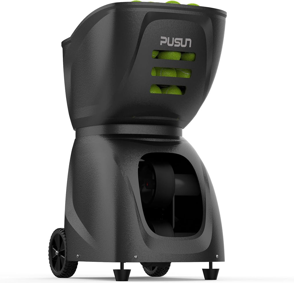PUSUN｜PT-MAX C Flagship Tennis Ball Machine:App Control,12 Drills, Internal Oscillation,87 MPH,6-Level Spin,28-Spot,6-8H Battery, 39.6 lbs Portable, for Tennis/Padel,Training, Practice,Beginners,Pros