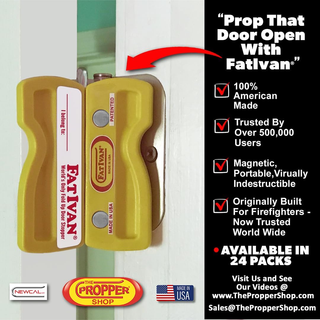 The Original Fat Ivan Fold Up Doorstop Wedge with Magnet - for Moving Office Home or School - Great for Police, Admin, Firefighters and Any time You Need a Door to Stay Open