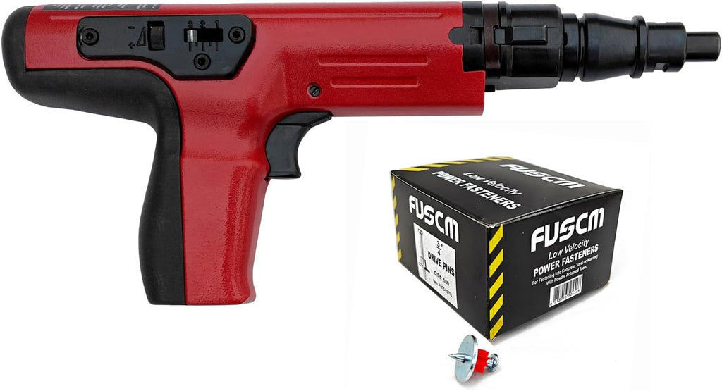 3/4' Washered Fastener+ .27 Cal Semi-Auto Powder Actuated Tool with power indicator