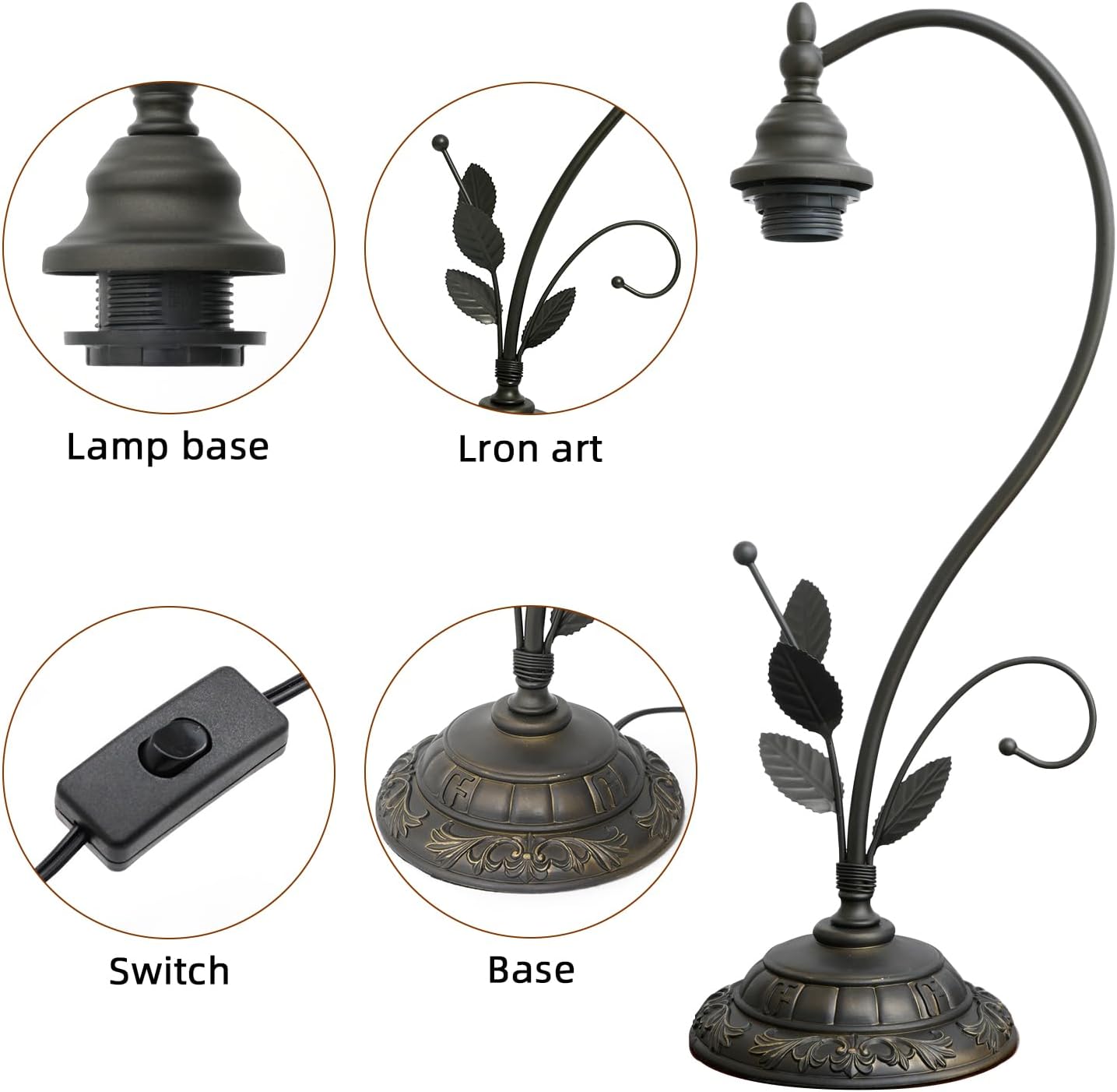 Tiffany Table Lamp Black Bats Stained Glass Bedside Lamp Tiffany Style S Metal Leaves Desk Light for Home Living Room Office Dormitory Bar Family Friends Gift