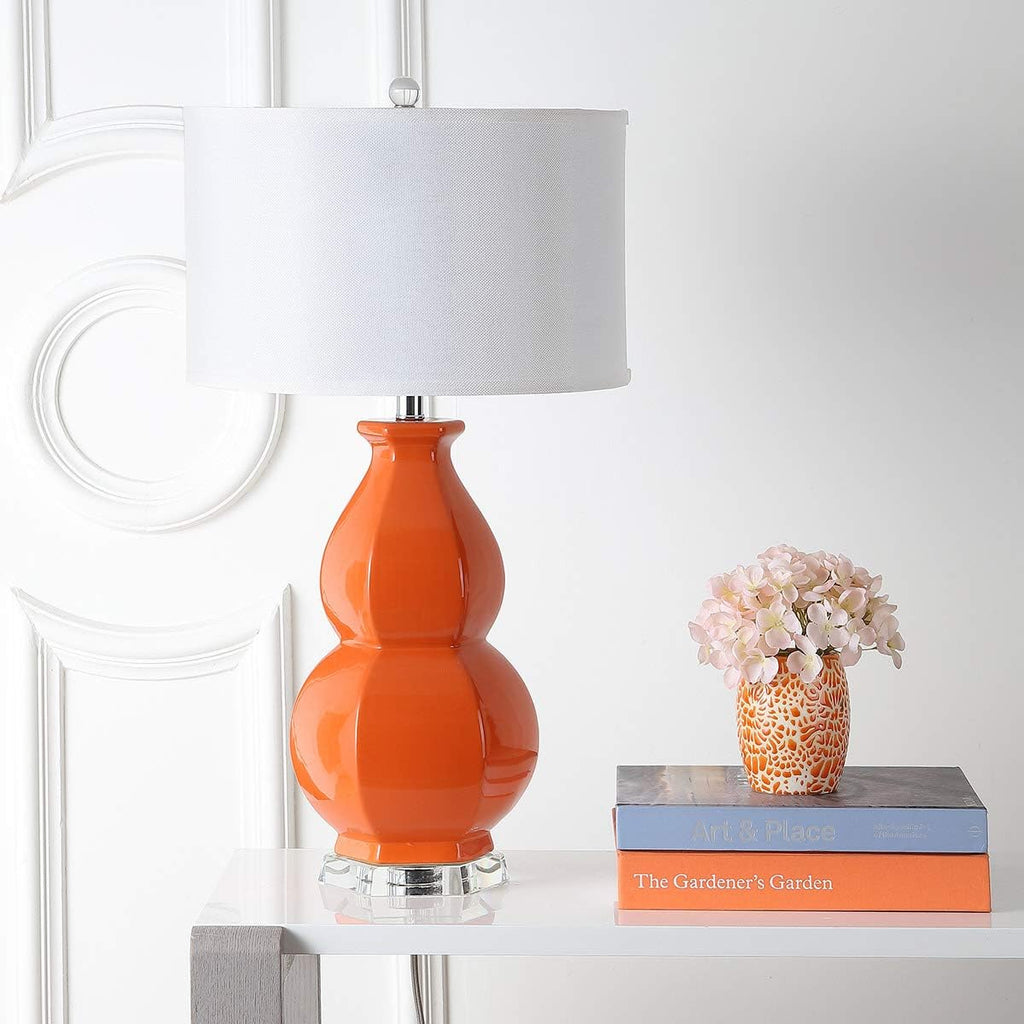 Safavieh Lighting Collection Juniper Light Blue White and Orange Base Table Lamp